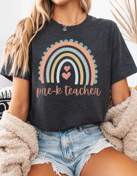 Semi-Custom Teacher - Heart & Rainbow